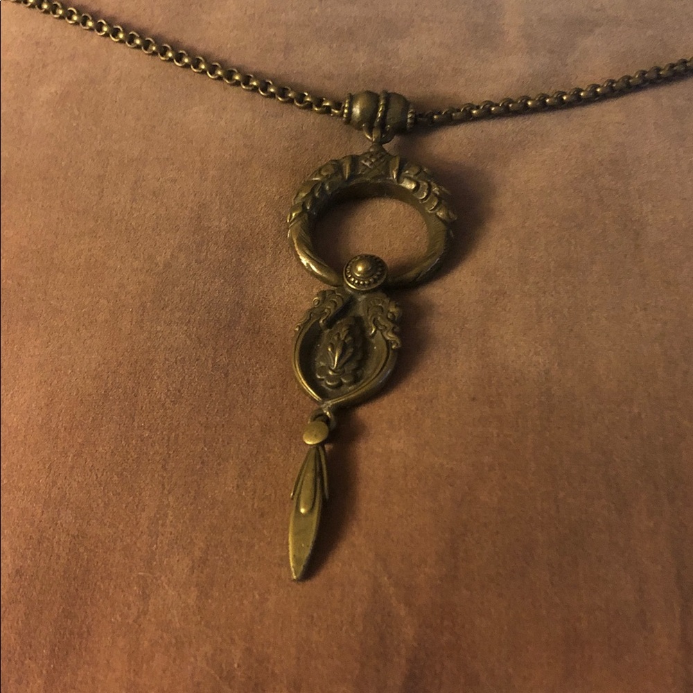 Antique-Style Brass Drop Pendant Necklace -$350 or $335w/offer